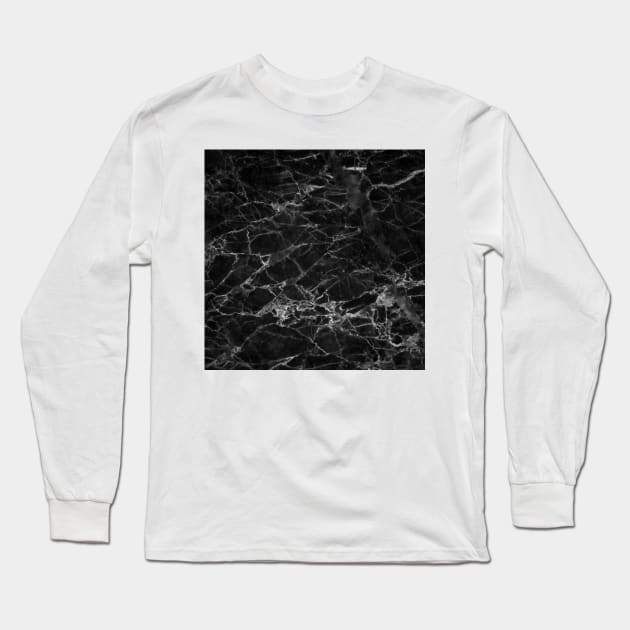 Black Marble Long Sleeve T-Shirt by ArtoTee